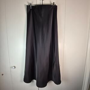 Black Slip Skirt Women's 28" Elastic Waist, Shiny Silk Like Fabric Party Classic
